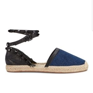 Rebecca Minkoff leather studded espadrille flats
